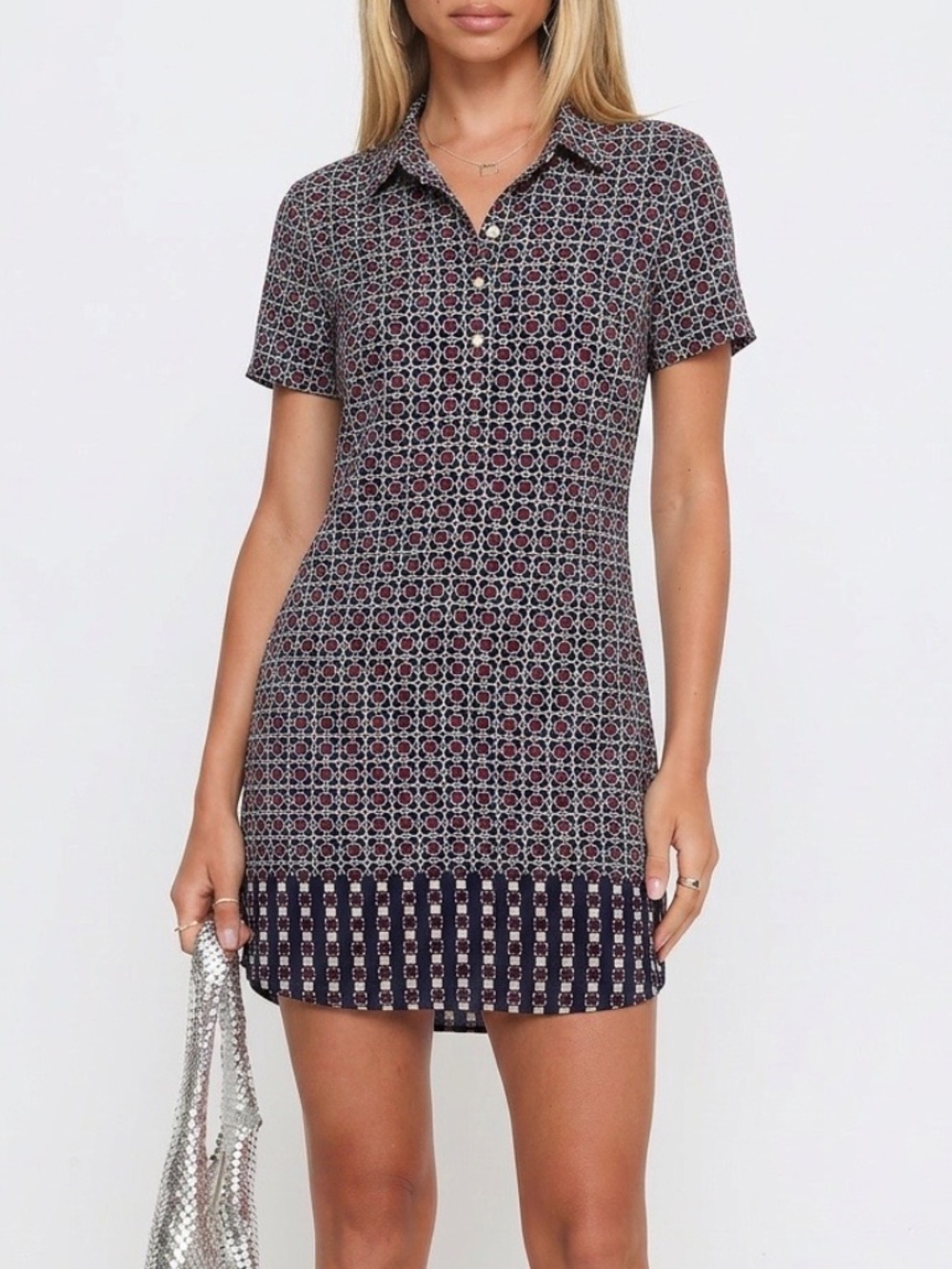 J. Crew Short sleeve geometric print shirt dress, size 4